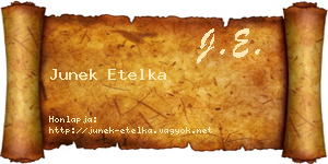 Junek Etelka névjegykártya