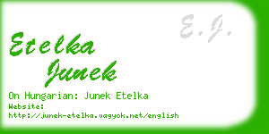 etelka junek business card